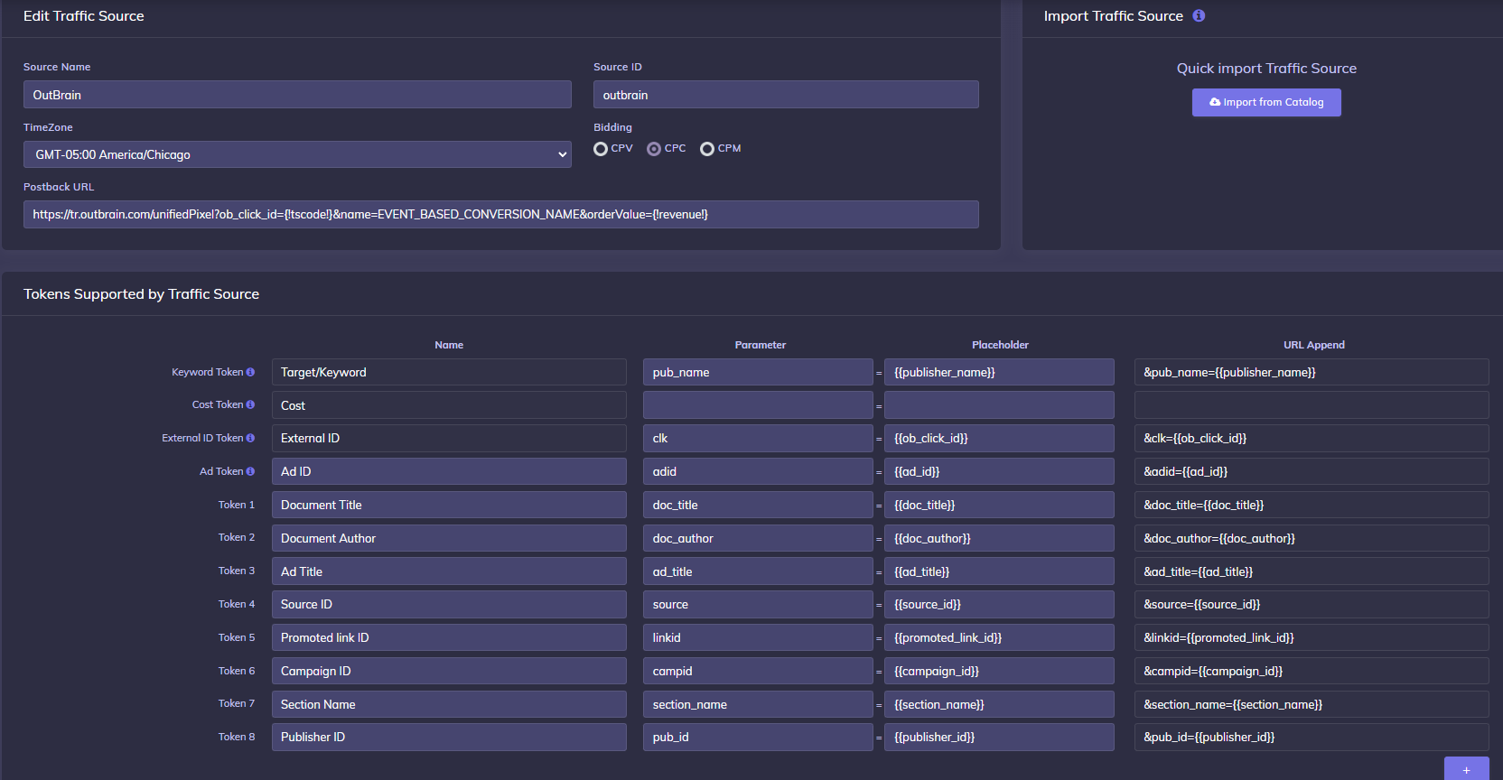 Outrain import in CPV Lab and CPV One