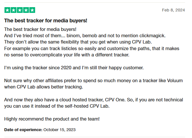 CPV Lab Review from TrustPilot